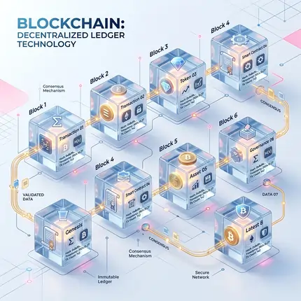 3D Conceptual Diagram of Blockchain Development