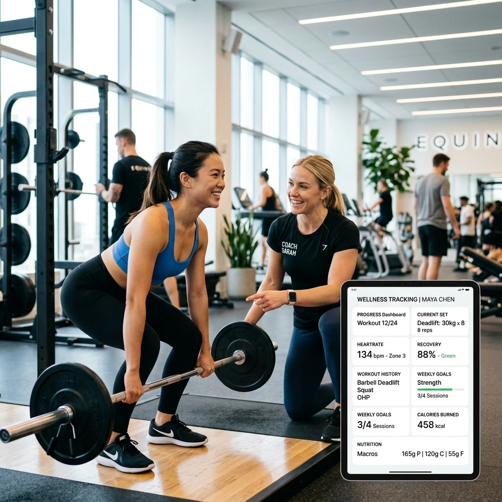 Professional fitness coaching and wellness tracking